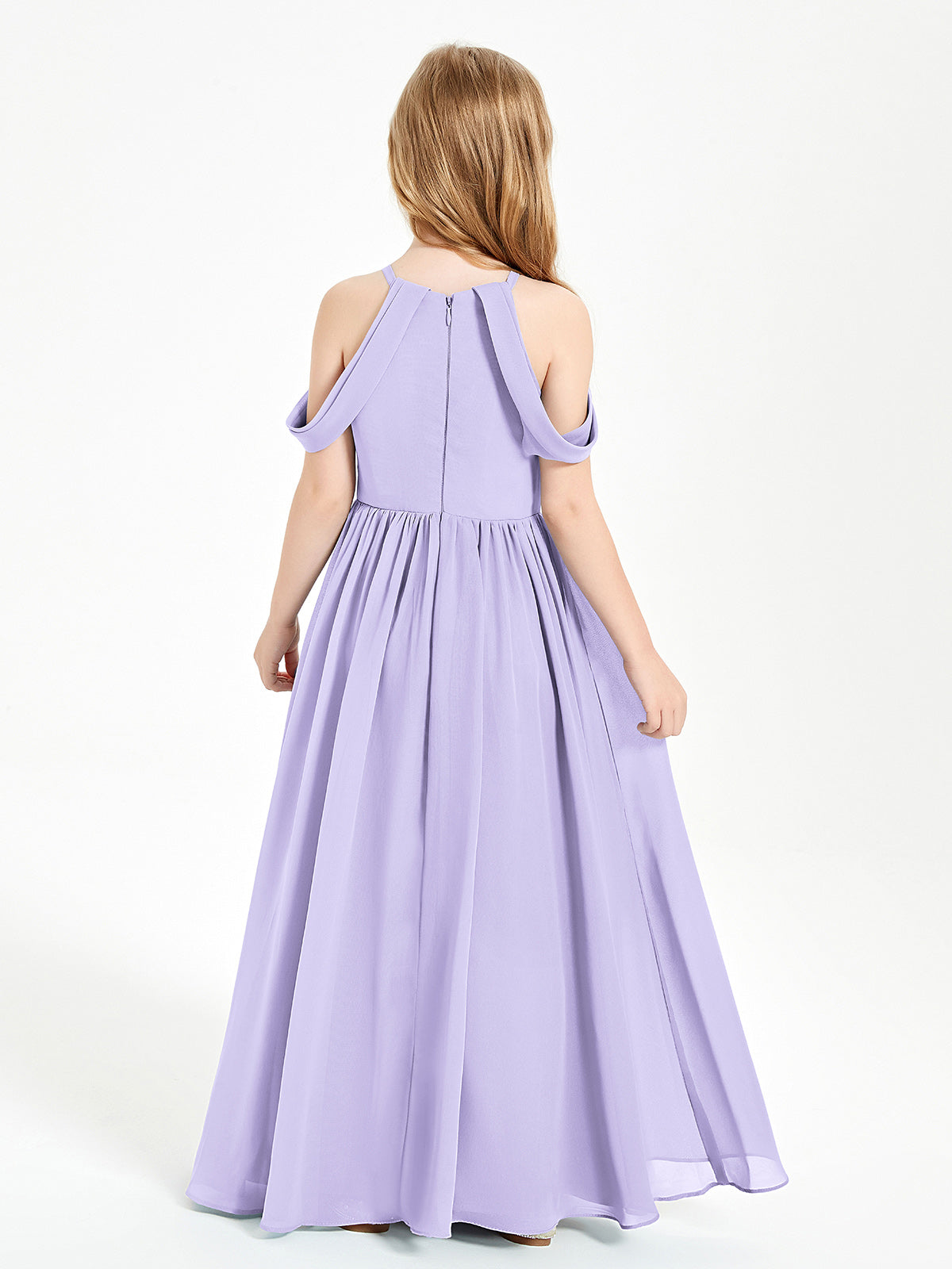 Dreamy Off the Shoulder Bridesmaid Gown for Junior Lilac